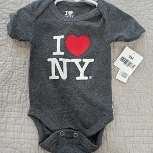 Charming Gray 'I Love NY' Baby Bodysuit